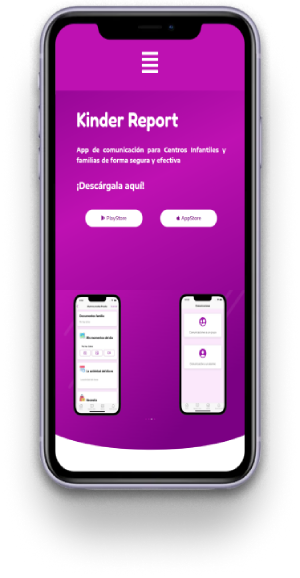 Silueta móvil del sitio web Kinder Report