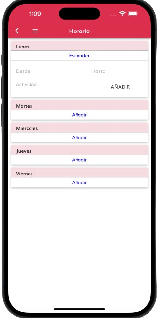 Herramienta horario de la "app de entornos educativos"